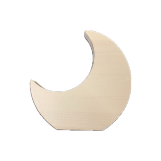 Whitewashed Freestanding SOLID Wooden Moon Plaque