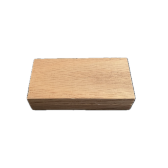 Small Deluxe Solid Oak Double Ring or Earring Box with Hinged Lid and Magnetic Fastener