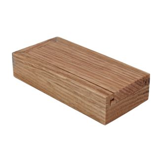 Solid Oak Double Ring or Earring Box with Sliding Lid and Magnetic Fastener