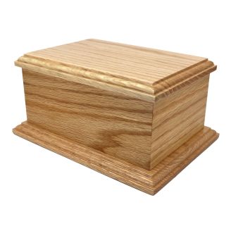 22cm Deluxe Solid Oak Wood Rectangular Urn - WBM9043