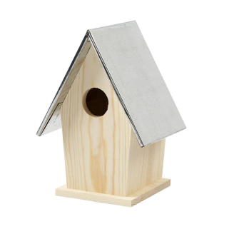 Bird House / Nesting Box with Zinc Metal Roof - WCC577310