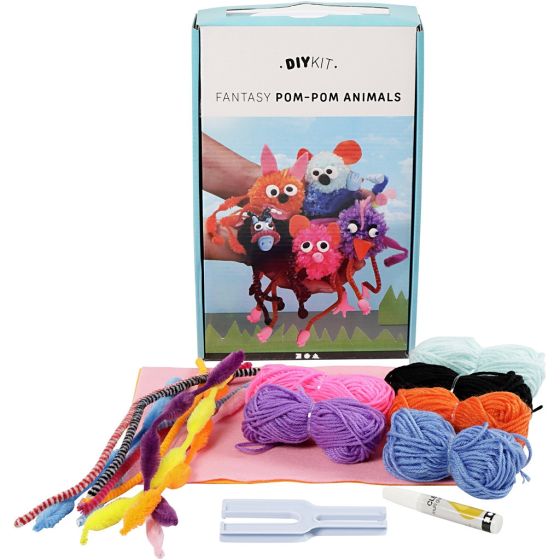 DIY Pom Pom Yarn Kit - Animal Magic