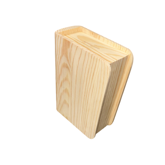 Solid Pine Wooden Book Shaped 20cm Money Box / Kids Piggy Bank / Coins Storage - Unvarnished