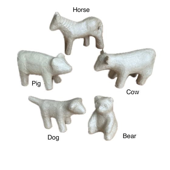 Plain 3D Papier Mache Animal Models for Decorating - Kids Crafts - Choose Type
