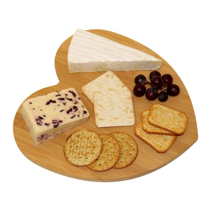 30cm bamboo heart shaped chopping board or plaque | Craftmill