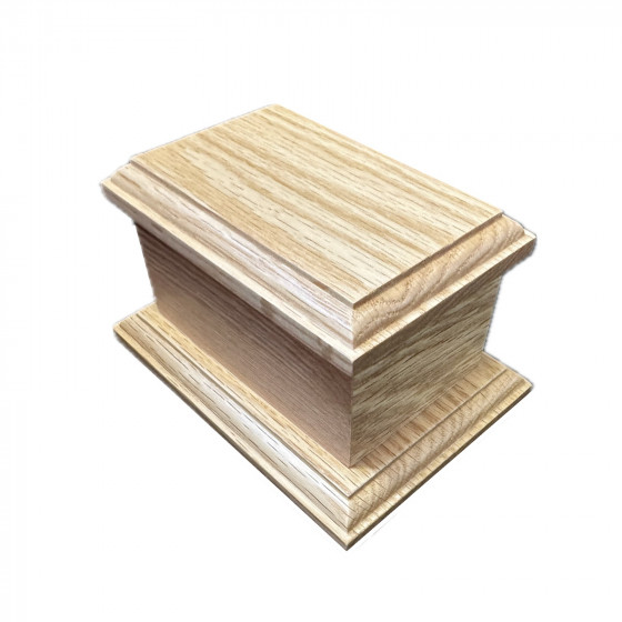 14cm Deluxe Solid Oak Wood Rectangular Urn / Casket